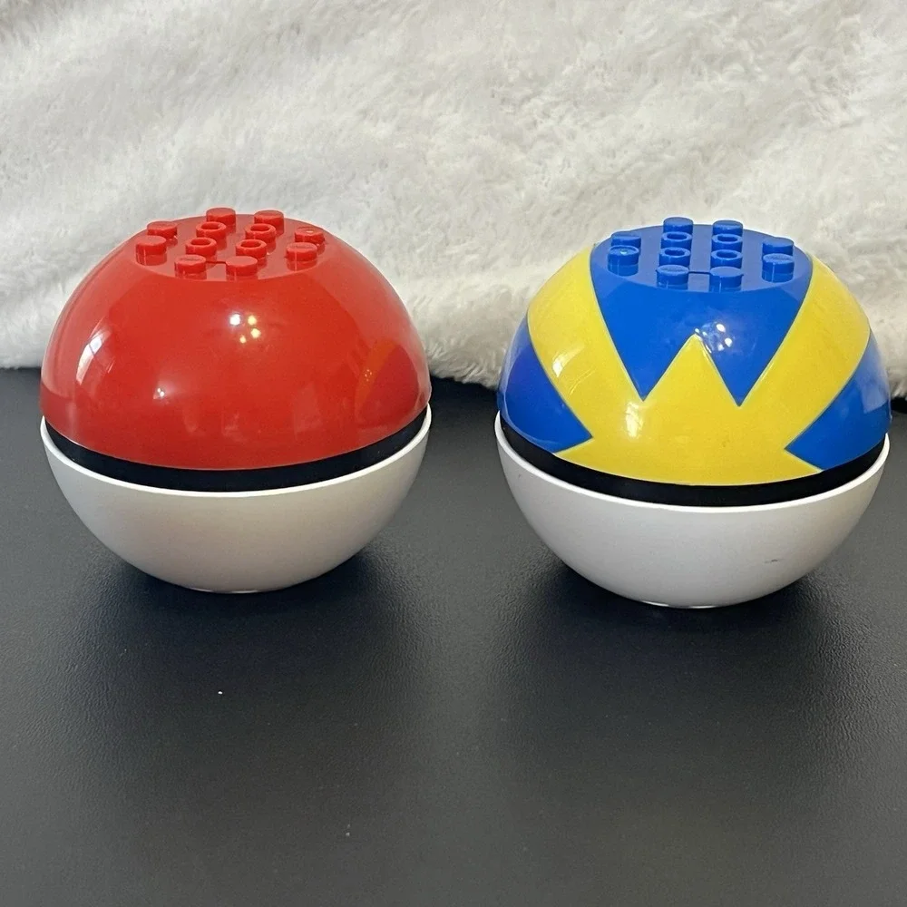 Pokemon Ball MEGA Bloks Construx Yamper Balbasaur Figures Lot Of 2 Blue Red